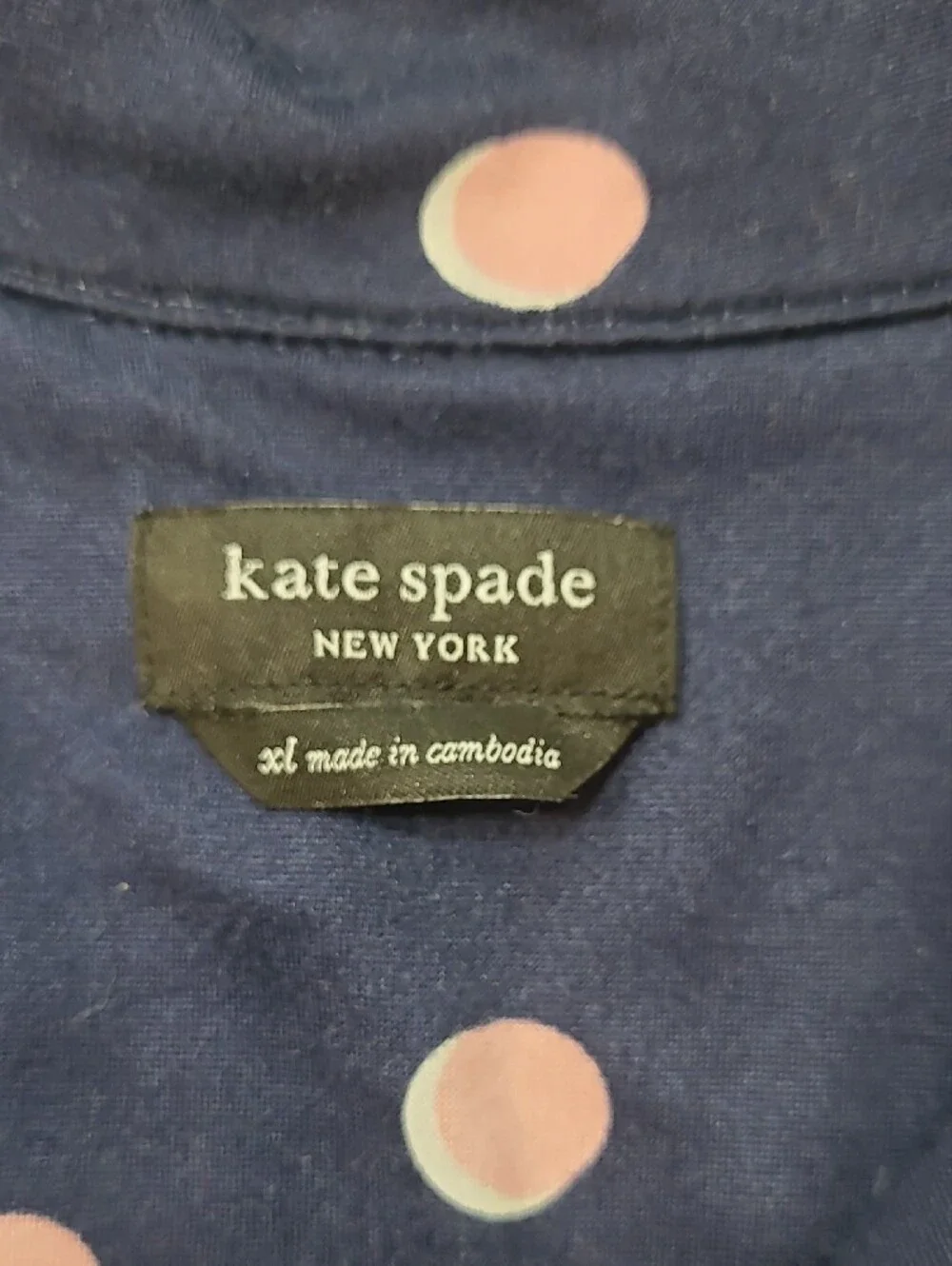 kate spade New York Pajamas Women's sz XL Dream a Little Dream Polka Dot Navy